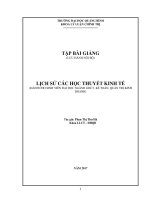 Tập bài giảng lịch sử các học thuyết kinh tế (dành cho sinh viên đại học ngành GDTC, kế toán, quản trị kinh doanh) 