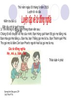 Tuần 1-2-3. Luyện tập về từ đồng nghĩa