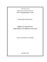 Phòng vệ chính đáng theo pháp luật hình sự Việt Nam (LV thạc sĩ)
