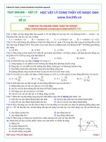 Đề thi thử đại học môn lí lần 12  2018 Vũ Ngọc Anh