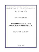 Phát triển bền vững hệ thống Quỹ tín dụng nhân dân ở Việt Nam (Luận án tiến sĩ)