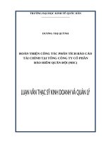 Luận văn thạc sỹ kinh doanh và quản lý
