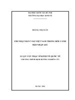 FDI Nhật Bản vào Việt Nam trong bối cảnh hội nhập AEC