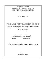 Pháp luật về ưu đãi người có công với cách mạng từ thực tiễn tỉnh Bắc Giang (tt)