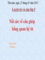 Tuần 20-21-22-23. Nối các vế câu ghép bằng quan hệ từ