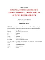 Luận văn thạc sĩ phòng ngừa rủi ro tín dụng tại ngân hàng thương mại cổ phần dầu khí toàn cầu   chi nhánh đông đô ENG 