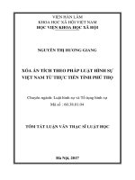 Xóa án tích theo pháp luật hình sự việt nam từ thực tiễn tỉnh phú thọ (tt) 