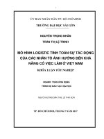 Mô hình logistic tính toán sự tác động của các nhân tố ảnh hưởng đến khả năng có việc làm ở việt nam 
