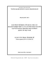 Giải pháp mở rộng tín dụng cho các doanh nghiệp nhỏ và vừa ở tỉnh Thái Nguyên tại Ngân hàng Thương mại Cổ phần Quốc tế Việt Nam