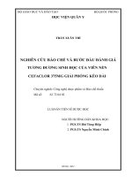 Nghiên cứu bào chế và bước đầu đánh giá tương đương sinh học của viên nén cefaclor 375mg giải phóng kéo dài