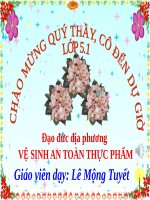 Giáo án đạo đức địa phương vệ sinh an toan thực phẩm lớp 5