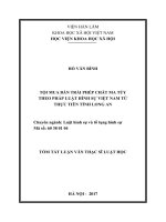 Tội mua bán trái phép chất ma túy theo pháp luật hình sự Việt Nam từ thực tiễn tỉnh Long An (tt)