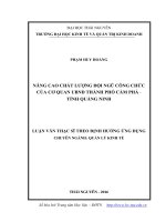 Nâng cao chất lượng đội ngũ công chức của cơ quan UBND thành phố Cẩm Phả - tỉnh Quảng Ninh