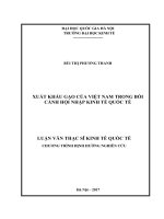Xuất khẩu gạo của việt nam trong bối cảnh hội nhập kinh tế quốc tế 