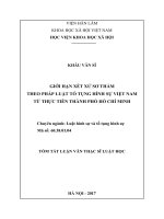 Giới hạn xét xử sơ thẩm theo Pháp luật Tố tụng hình sự Việt Nam từ thực tiễn Thành phố Hồ Chí Minh (tt)
