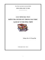 GIÁO TRÌNH học PHẦN KIỂM TRA ĐÁNH GIÁ TRONG dạy học LỊCH sử ở TRƯỜNG THPT 
