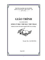 Sinh lý học thể dục thể thao giáo trình dành cho sinh viên chuyên ngành GDTC hệ cao đẳng 