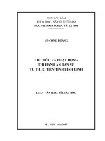 Tổ chức và hoạt động Thi hành án dân sự từ thực tiễn tỉnh Bình Định