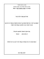 Quản lý hoạt động đào tạo Hệ trung cấp tại Học viện Âm nhạc Quốc gia Việt Nam (tt)