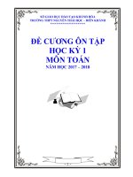 Đề cương ôn tập HK1 toán 12 năm học 2017 – 2018 trường THPT nguyễn thái học – khánh hòa 