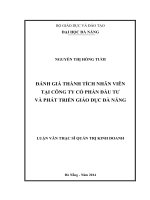 Đánh giá thành tích nhân viên tại công ty cổ phần đầu tư và phát triển giáo dục Đà Nẵng.
