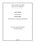Giáo trình LOGIC học (dành cho sinh viên cao đẳng, đại học hệ liên thông) 