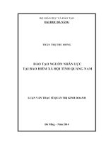 Đào tạo nguồn nhân lực tại bảo hiểm xã hội Tỉnh Quảng Nam