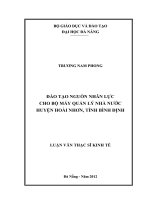 Đào tạo nguồn nhân lực cho bộ máy quản lý nhà nước Huyện Hoài Nhơn, Tỉnh Bình Định