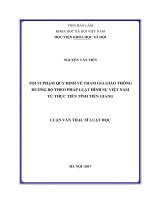 Tội vi phạm quy định về tham gia giao thông đường bộ theo pháp luật hình sự Việt Nam từ thực tiễn tỉnh Tiền Giang (LV thạc sĩ)
