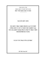 Tổ chức thực hiện pháp luật về tiếp công dân và xử lý đơn thư khiếu nại, tố cáo, kiến nghị, phản ánh từ thực tiễn thành phố Đà Nẵng (LV thạc sĩ)
