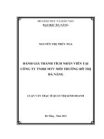 Đánh giá thành tích của nhân viên tại Công ty TNHH MTV Môi trường Đô thị Đà Nẵng