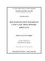 Một số phương pháp tính khoảng cách và góc trong hình học không gian 