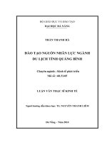 Đào tạo nguồn nhân lực ngành Du lịch tỉnh Quảng Bình.