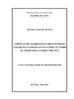 Chiến lược marketing cho sản phẩm tạo dựng cảnh quan của công ty TNHH SX-TM-DV Hoa và Hơn thế nữa