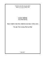 Giáo trình PHÁT TRIỂN CHƯƠNG TRÌNH GIÁO dục CÔNG dân 
