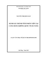 Đánh giá thành tích nhân viên tại cảng Hàng Không Quốc Tế Đà Nẵng