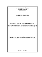 Đánh giá thành tích nhân viên tại Ban Quản lý Khu kinh tế tỉnh Bình Định