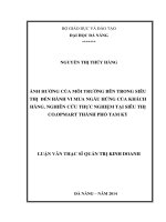 Ảnh hưởng của môi trường bên trong siêu thị đến hành vi mua ngẫu hứng của khách hàng Nghiên cứu thực nghiệm tại siêu thị CO.OPMART Thành phố Tam Kỳ