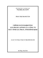 Chính sách marketing sản phẩm laptop của Công ty máy tính GIA PHAN – tỉnh Bình Định.