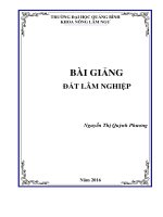 Bài giảng đất lâm nghiệp dành cho sinh viên ngành lâm nghiệp 