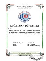 PHÂN TÍCH CẤU TRÚC TÀI CHÍNH VÀ ẢNH HƯỞNG CỦA CẤU TRÚC TÀI CHÍNH ĐẾN HIỆU QUẢ, RỦI RO CỦA CÔNG TY CỔ PHẦN NƯỚC KHOÁNG QUY NHƠN