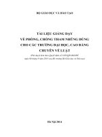 Tài liệu giảng dạy về phòng, chống tham nhũng cho các trường đại học, cao đẳng chuyên về luật 
