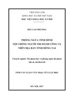 Phòng ngừa tình hình tội chống người thi hành công vụ trên địa bàn tỉnh Đồng Nai (tt)