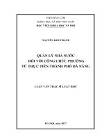 Quản lý nhà nước đối với công chức phường từ thực tiễn thành phố Đà Nẵng (LV thạc sĩ)