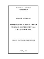 Đánh giá thành tích nhân viên tại công ty cổ phần GREENFEED Việt Nam- chi nhánh Bình Địn