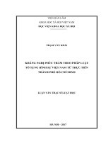 Kháng nghị phúc thẩm theo pháp luật tố tụng hình sự Việt Nam từ thực tiễn Thành phố Hồ Chí Minh (LV thạc sĩ)