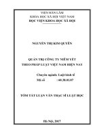 Quản trị công ty niêm yết theo pháp luật việt nam hiện nay (tt) 