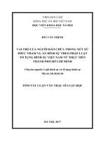 Vai trò của người bào chữa trong xét xử phúc thẩm vụ án hình sự theo pháp luật Tố tụng hình sự Việt Nam từ thực tiễn Thành phố Hố Chí Minh (tt)