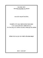 Nghiên cứu đặc điểm sinh thái học các loài sâm đất (sipuncula) ở vùng hạ lưu sông gianh, tỉnh quảng bình (tt) 