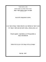 Các tội đánh bạc theo pháp luật hình sự việt nam từ thực tiễn huyện đức hòa, tỉnh long an 9(tt)